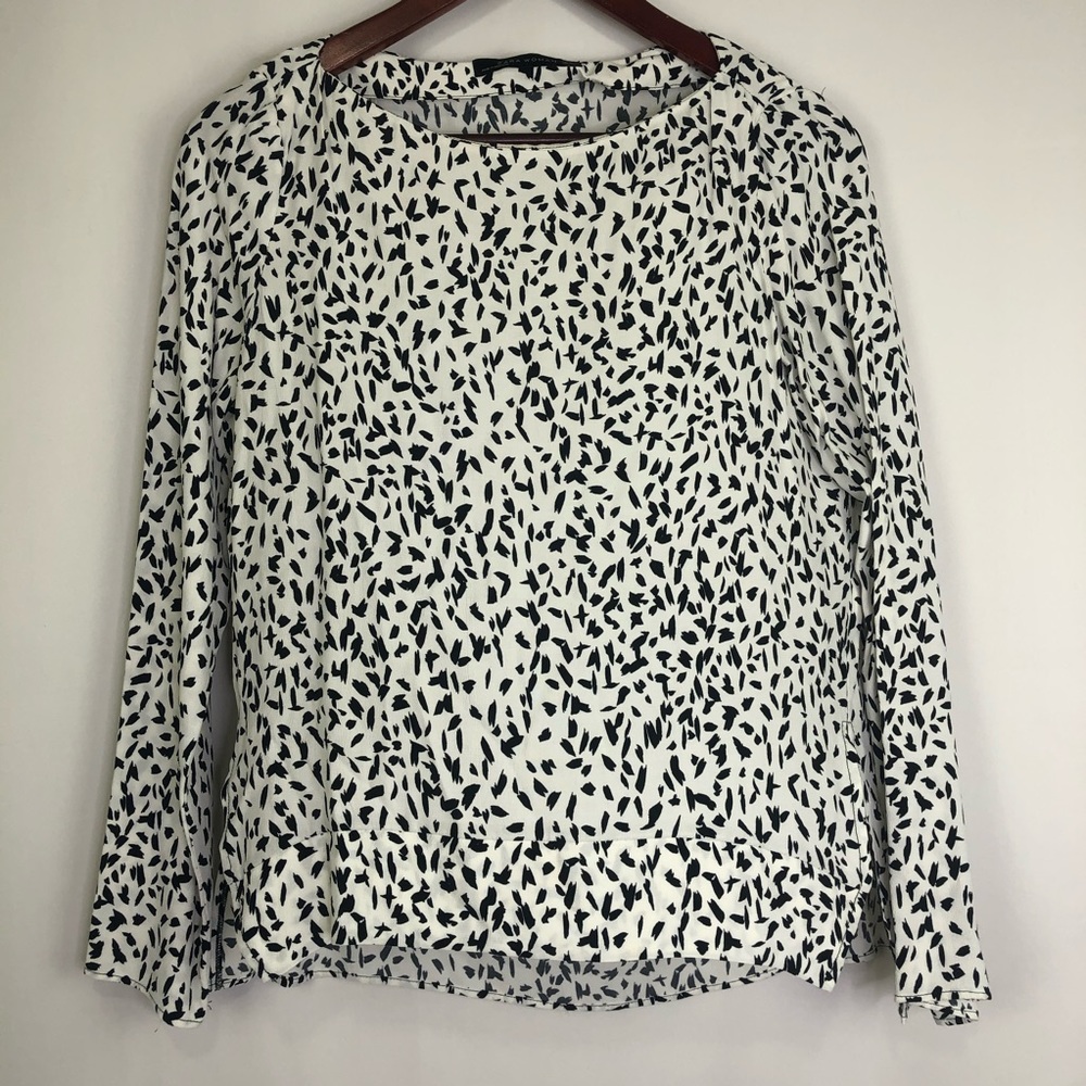 Zara Woman Speckled Blouse Long Sleeve Small Business Workwear Event Office
